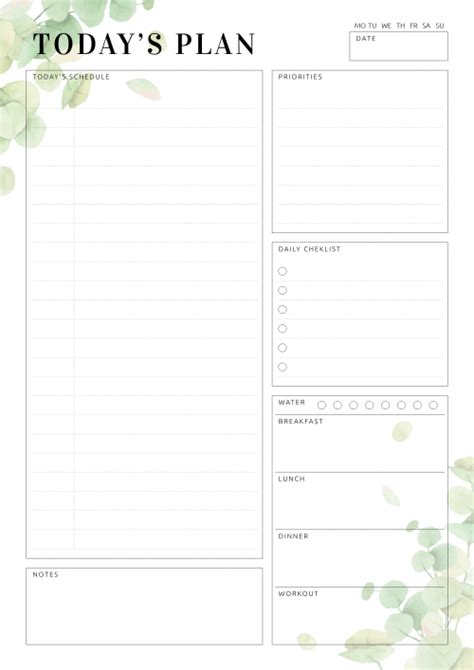Free Printable Undated Planner With Daily Checklist Pdf Download