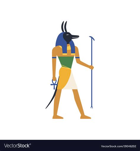 Anubis God Death Egyptian Ancient Culture Vector Image