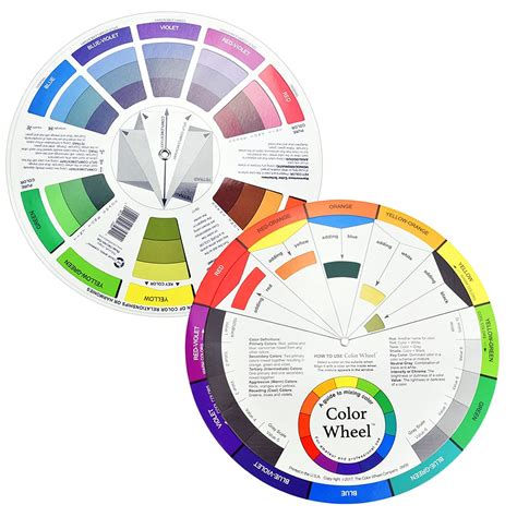 Buy Klyngtsk 2pcs Color Wheel Chart Pocket Colour Mixing Wheel