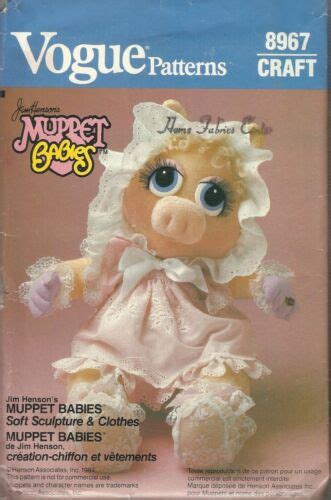 Vintage Vogue Pattern 8966 Muppet Babies Jim Henson 17 Muppet Baby