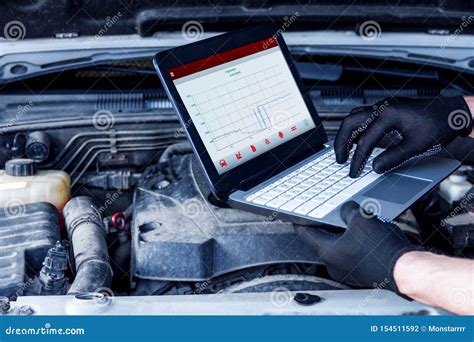 Mechanic Engineer Repair Car At Car Service Station Stock Photo Image