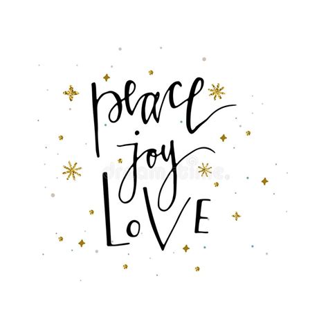 Peace Love And Joy Text Christmas Card With Stock Vector