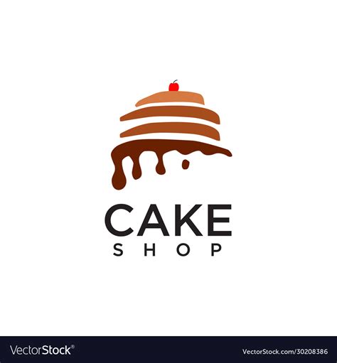 Cake Bakery Shop Logo Design Template Royalty Free Vector