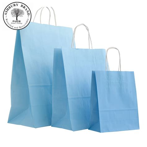 Light Blue Paper Bags With Twist Handles Paper Bags Ireland