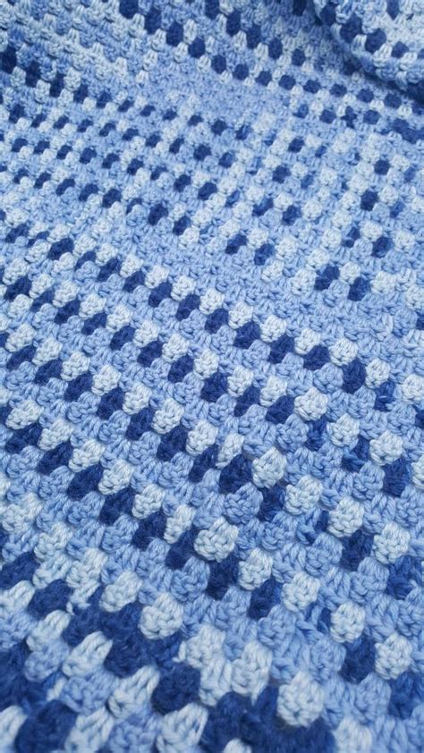 Blue Crochet Baby Blanket Etsy