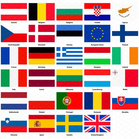 All Flags Of The European Union Custom Designed Icons ~ Creative Market