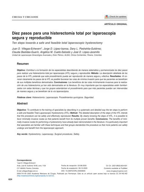 PDF Diez pasos para una histerectomía total por laparoscopia PDFSLIDE NET