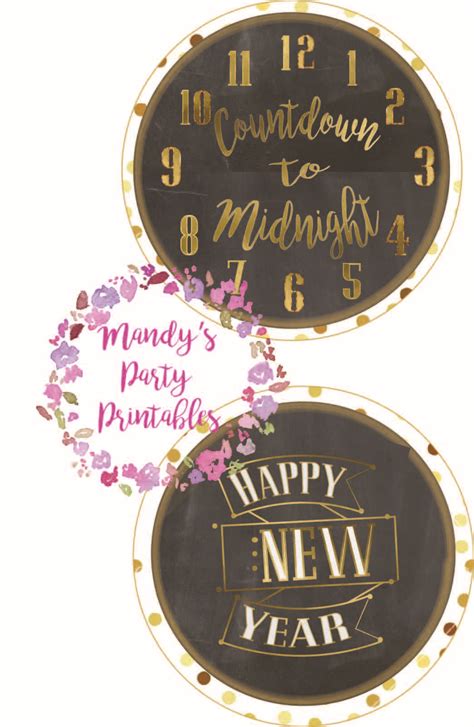 Countdown to Midnight New Year's Printables | Mandy's Party Printables | New year printables ...