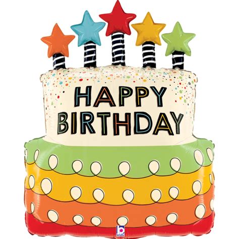 Happy Birthday Cake Star Candles 31 Foil Balloon