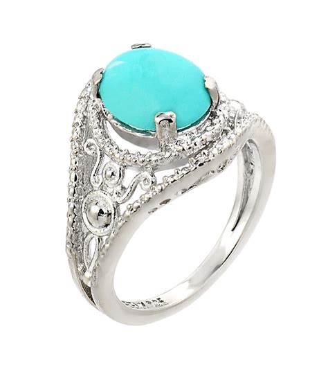 Sterling Silver Ladies Turquoise Gemstone Ring Factory Direct Jewelry