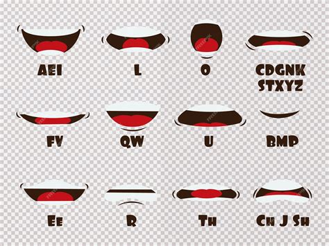 Premium Vector Cartoon Talking Mouth And Lips Expressions Vector