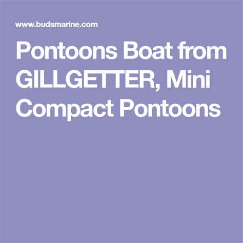 Pontoons Boat From Gillgetter Mini Compact Pontoons Pontoon Boat