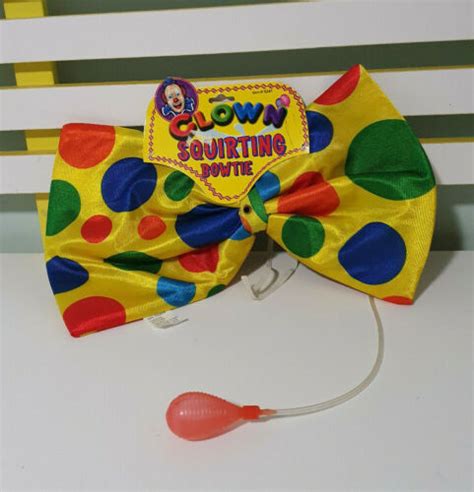 Polka Dot Novelty Yellow Squirting Clown Bowtie New Ebay