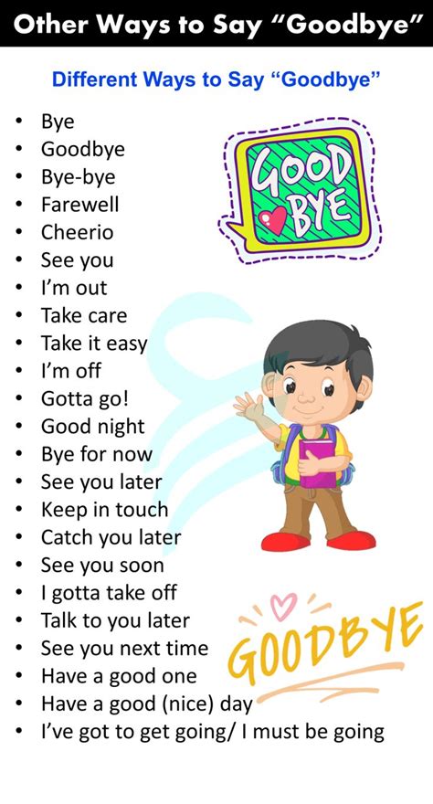 Ways To Say Goodbye In English Goodbye Synonyms English