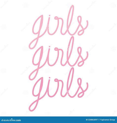 Girls Hand Drawn Text Stock Vector Illustration Of Cute 220863097