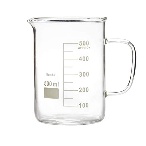 Microyn Glass Beaker With Handle Beaker Mug With Pouring Spout 500ml 16 9oz