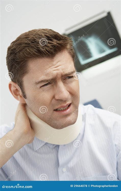 Man With Acute Neck Pain Stock Photo Image Of Paining 29664078