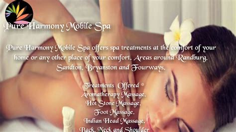 Pure Harmony Mobile Spa Offer Massages And Other Spa Treatments In Johannesburg