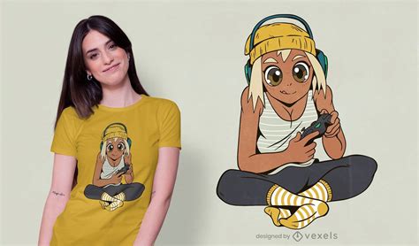 Gamer Girl T Shirt Design Vector Download