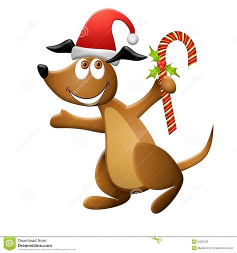 Dog cartoon with christmas red hat stock vector. Cartoon Christmas Dog stock illustration. Illustration of holiday - 6438733