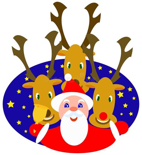 Santa And Reindeers Stock Vector Illustration Of Claus 7385790