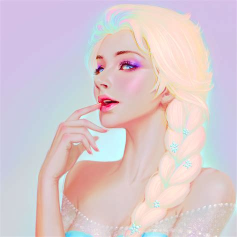 Wallpaper Lightbox Young Woman Women Fan Art Elsa Digital