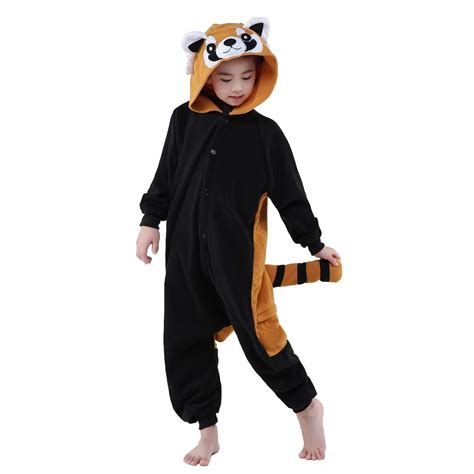 Red Panda Onesie For Kid Animal Kigurumi Pajama Party Costumes