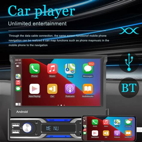Podofo Carplay Androiid Car Radio 1 Din Tape Recorder 7 Inch Multimedia