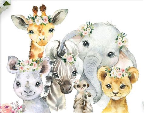 Blush Jungle Animal Nursery Art / Safari Nursery Print / Printable