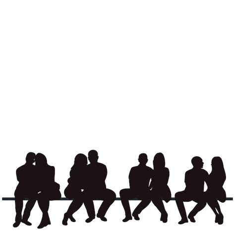 Premium Vector Isolated Silhouette People Sitting