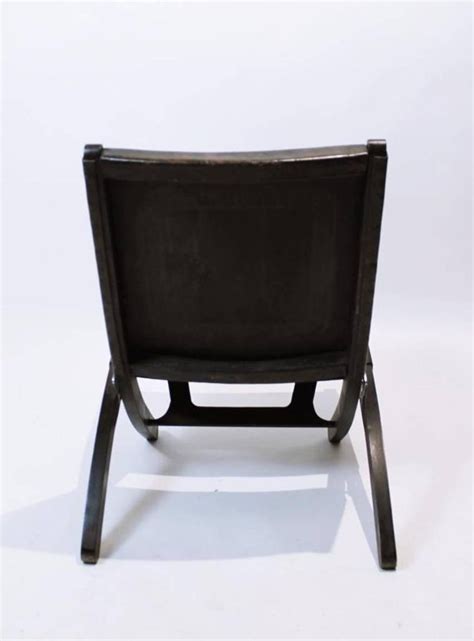Leather folding chair in yellow buttercream leather. Mid-Century Modern Tooled Leather Folding Lounge Chair ...