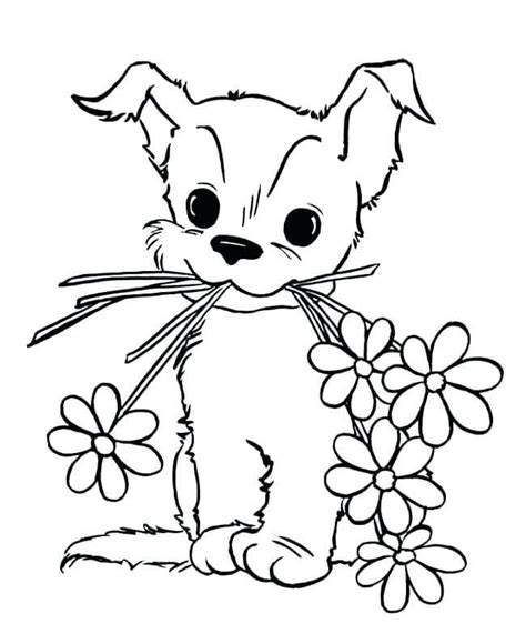 Baby Dog Coloring Page - Free Printable Coloring Pages for Kids