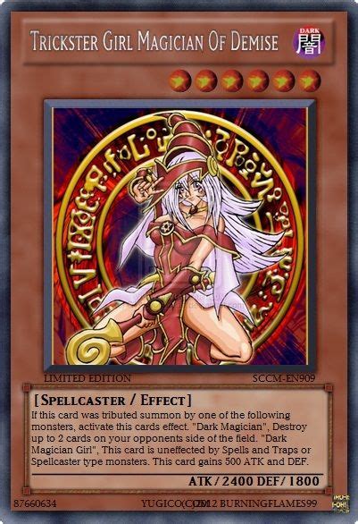 Trickster Girl Magician Of Demise Custom Yugioh Card Yugioh Cards