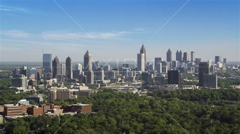 Midtown Atlanta Skyline Buckhead Georgia Aerial Stock Photo Ax38031