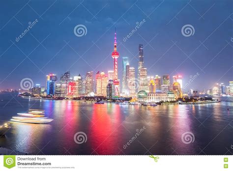 Night Shanghai Stock Photo Image Of Ship East Modern 70866344