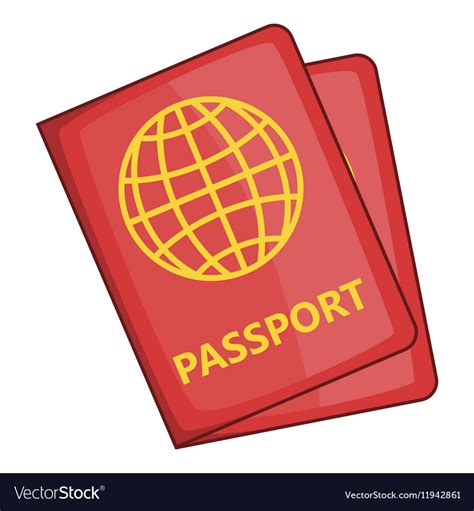 Passport Icon Cartoon Style Royalty Free Vector Image