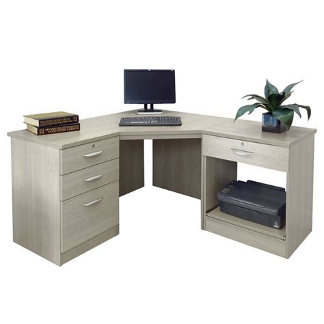 Lukehurst Home Office Corner Desk With 3 Drawer Unit Filing Cabinet And Printerscanner Drawer