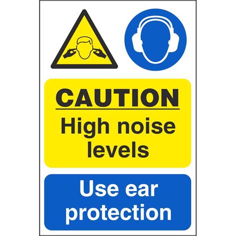 Caution High Noise Levels Use Ear Protection Signs Multi Notice Site