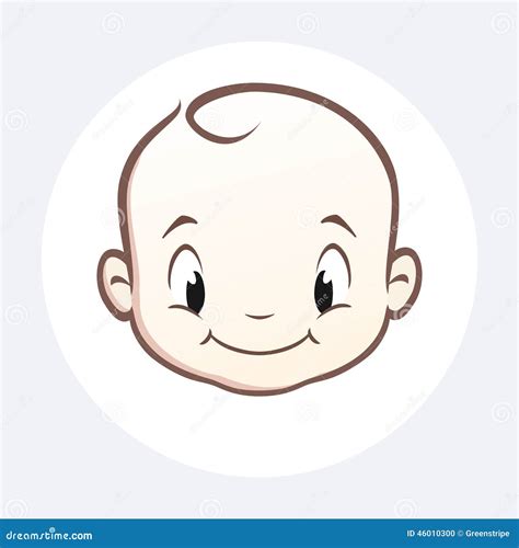 Cara Do Bebê Dos Desenhos Animados Ilustração Do Vetor Imagem 46010300