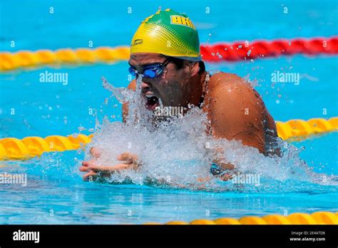 Brazils Henrique Barbosa Swimming The 100 Meters Breastsroke At The