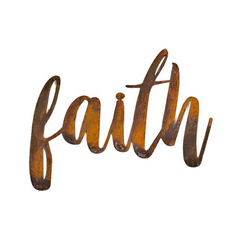 Faith Script Faith Metal Sign Metal Word Art Steel Word Etsy