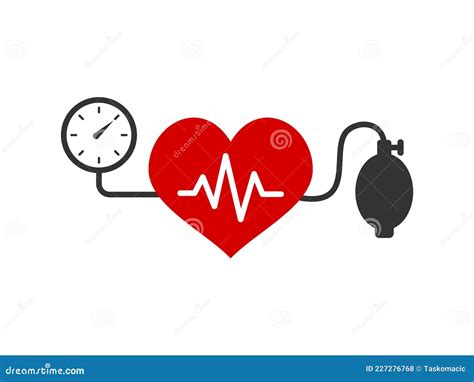 Conceito De Medição Da Pressão Arterial Forma Cardíaca Com Linha De