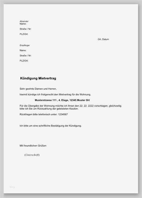 Kündigung Mietvertrag Vermieter Vorlage Pdf Einzigartig ...