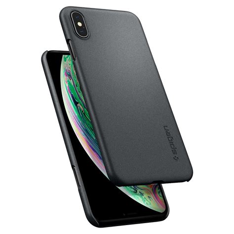 Apple iphone xs max comes with ios 12, 6.5 120hz oled display, apple 12 chipset, dual rear and 7mp selfie cameras, 4gb ram and 64/512/256gb rom. Spigen iPhone XS Max Case Thin Fit - Graphite Grey Price ...