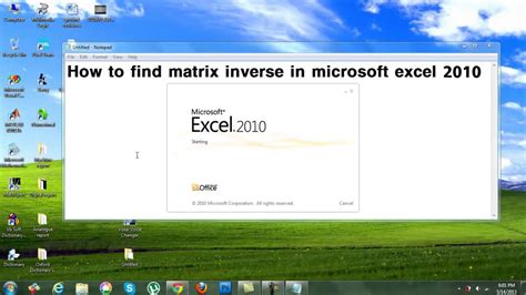 This property of a matrix can be found in any textbook on. How to find matrix inverse in microsoft excel 2010 - YouTube