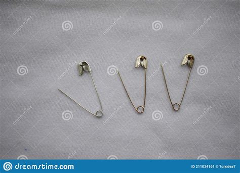 Safety Pins On A White Background Stock Image Image Of Accessories
