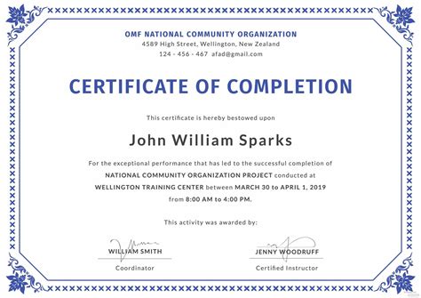 008 Free Course Completion Certificate Template Sample Copy Inside