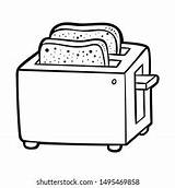 Toaster Coloring Cartoon Outline sketch template
