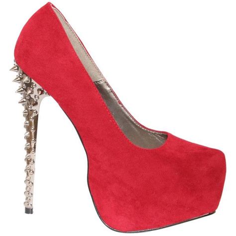 spikes high heel platform court shoe in red silver high heel shoes heels silver high heels