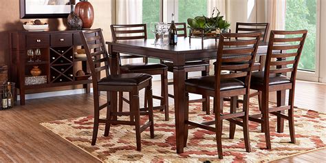 Riverdale Cherry 5 Pc Square Counter Height Dining Room With Ladder